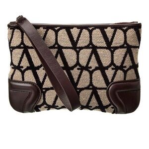 Valentino Toile Iconographe Canvas & Leather Pouch
